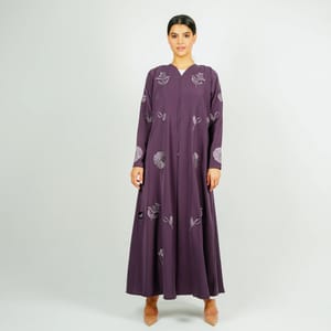 Stylish Abaya With Embroidery Style - Purple