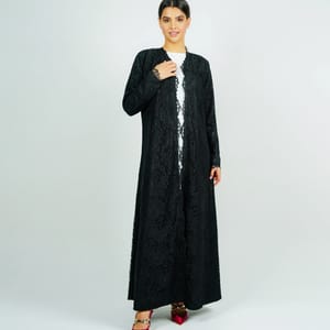Stylish Dantil Abaya - Black Rosette Abaya - Women's Abayas 3
