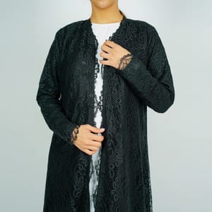 Stylish Dantil Abaya - Black Rosette Abaya - Women's Abayas 4