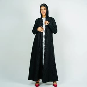 Stylish Dantil Abaya - Black Rosette Abaya - Women's Abayas 5