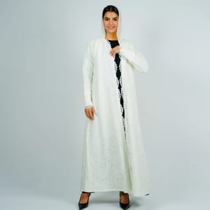 Stylish Dantil Abaya - Beige