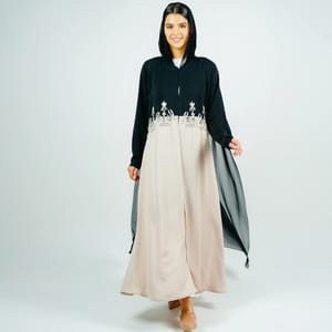 Luxury Stylish Embroidery Abaya With Flowing Chiffon Back Side Rosette Abaya - Women's Abayas 4