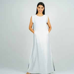 Inner Dress With Pocket Style Rosette Abaya - Women's Abayas 1
