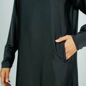 Inner Dress With Pocket Style - Black Rosette Abaya - Women's Abayas 1