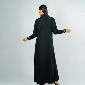 Blazer With Unique Design Featuring Colorful Embroidery Rosette Abaya - Women's Abayas 2