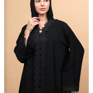 Obsidian Royale Lace-Front Abaya ABY1247