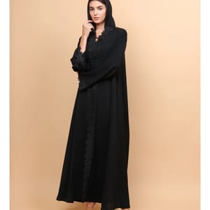 Obsidian Royale Lace-Front Abaya ABY1247