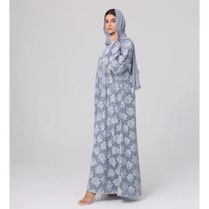 Floral Lace Design Layered Colored Abaya ABY1128