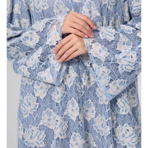Floral Lace Design Layered Colored Abaya ABY1128