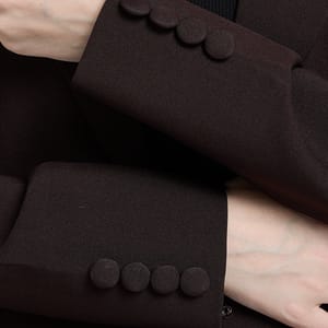 Elegant Blazer Abaya With Button Detail - Brown