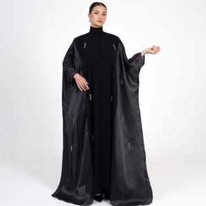 Royal Black Bisht With Hand Embroidery