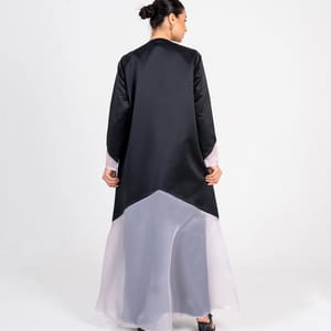 Abaya With Organza Design Rosette Abaya - Women's Abayas 2