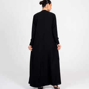 Blazer Abaya With Button Style and Wide Neck Rosette Abaya - Women's Abayas 2