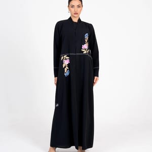 Embellished Abaya With Flowers Embroidery