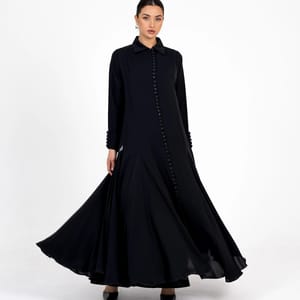 French Abaya With Button Style Rosette Abaya - Women's Abayas 2