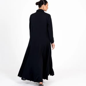 French Abaya With Button Style Rosette Abaya - Women's Abayas 4