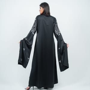 Black Dress With Long Embroidery Sleeves Design Black Dress With Long Embroidery Sleeves Design