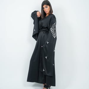Black Dress With Long Embroidery Sleeves Design Black Dress With Long Embroidery Sleeves Design