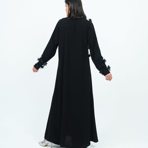 Stylish Embroidered Embellished Flowers Abaya With Design