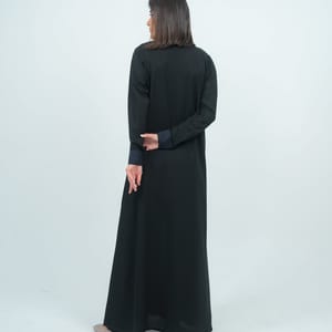 Embellishment Abaya With Embroidery Flowers Pocket - Blue