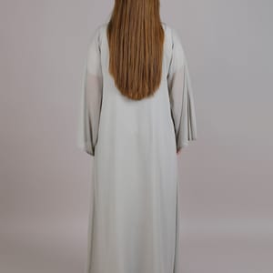 Grey Pleated Open Abaya Grey Pleated Open Abaya