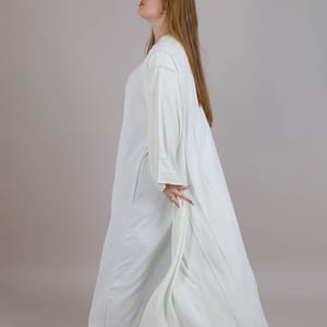 White Korean Nida Embroidered With Lining Abaya