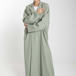 Green Barbie Crepe Abaya with Matching Sheila for Office and Meetings Green Barbie Crepe Abaya with Matching Sheila for Office and Meetings