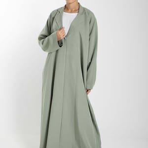 Green Barbie Crepe Abaya with Matching Sheila for Office and Meetings