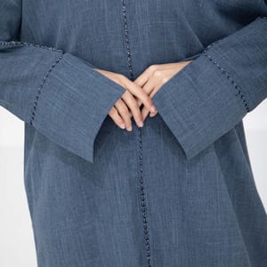 Ember Grace V-Neck Embroidered Abaya With Matching Headscarf Msquare Fashion - Women's Abayas 1