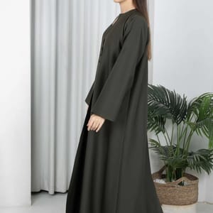 Dark Green Barbie Crepe Abaya with Matching Sheila