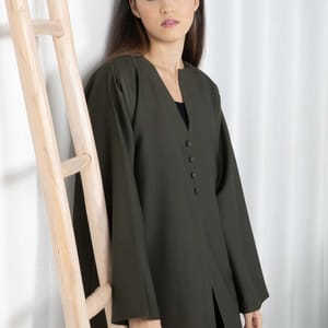 Dark Green Barbie Crepe Abaya with Matching Sheila