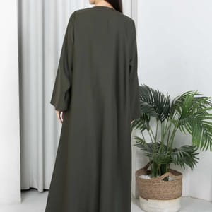 Dark Green Barbie Crepe Abaya with Matching Sheila