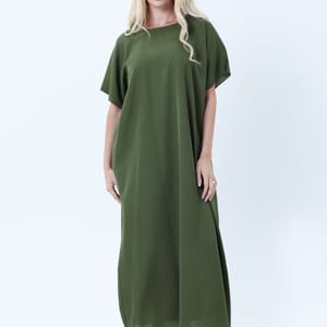 Green Nida Fabric Inner Slip Dress for Abaya - Soft Underdress