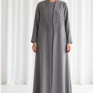 The Sunburst Grey Pleat Abaya