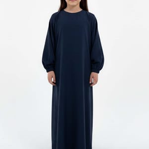 Kids Harir Maqsood Prayer Abaya I Midnight Navy