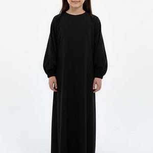 Kids Harir Maqsood Prayer Abaya I Black