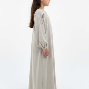 Kids Harir Maqsood Prayer Abaya I Beige Msquare Fashion - Kids's Abayas 1