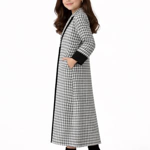Mini Me Collection Elegant Kids Abaya - Premium Tweed Long Modest Dress Mini Me Collection Elegant Kids Abaya - Premium Tweed Long Modest Dress