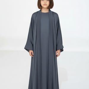 Premium 3-Piece Kids Abaya Set - Lightweight Harir Maqsood Modest Wear for Girls