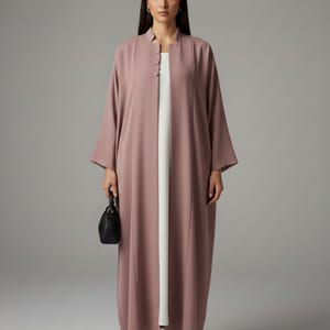 Signature Korean Nida Open Abaya I Minimalist High-Neck Design