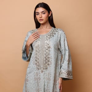 Ikkxa WIDAD Embroidered Crew Neck Jalabiya IKKXA - Women's Jalabiyas 58