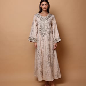 Ikkxa WIDAD Embroidered Crew Neck Jalabiya IKKXA - Women's Jalabiyas 36