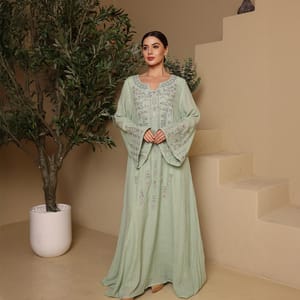 Ikkxa Nahla Embellished Flared Sleeves Jalabiya IKKXA - Women's Jalabiyas 16