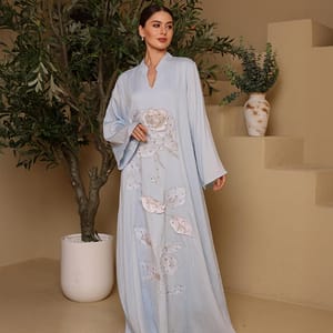 Ikkxa Afnan Embroidered Flared Sleeves Jalabiya IKKXA - Women's Jalabiyas 23