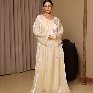 Ikkxa Banan Butterfly Appliqued Flared Sleeves Jalabiya IKKXA - Women's Jalabiyas 21