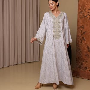 Ikkxa Hadeel Embellished Flared Sleeves Jalabiya IKKXA - Women's Jalabiyas 17