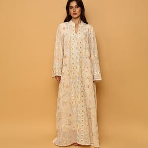 Ikkxa Qamar Embroidered Flared Sleeves Jalabiya