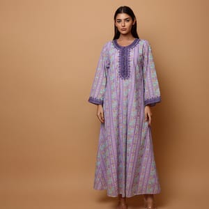 Ikkxa Wisal Embroidered Flared Sleeves Jalabiya