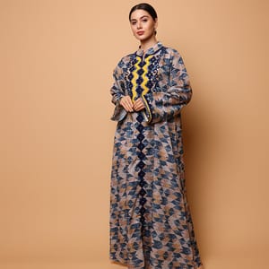Ikkxa Sama Embroidered Flared Sleeves Jalabiya