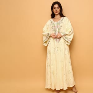 Ikkxa Turath Embroidered Flared Sleeves Jalabiya